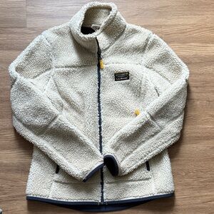 L.L. Bean Off-White Sherpa Fleece Jacket